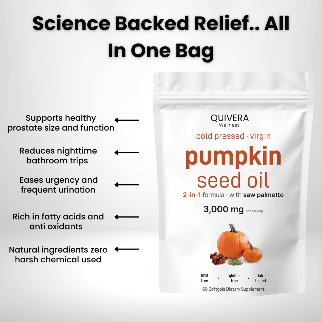 Quivera™ Pumpkin Seed Oil Softgels For Prostate & Urinary Health