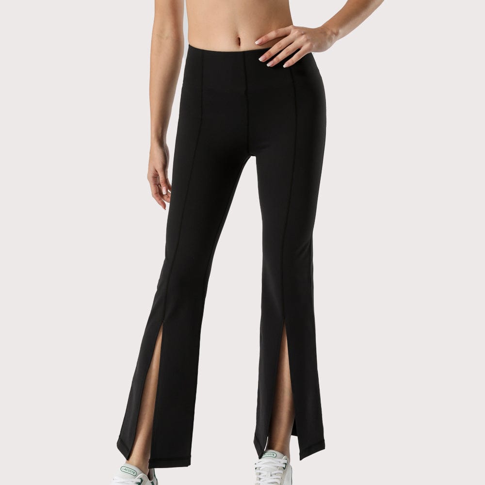 Flare Pants with Front Slit Detail