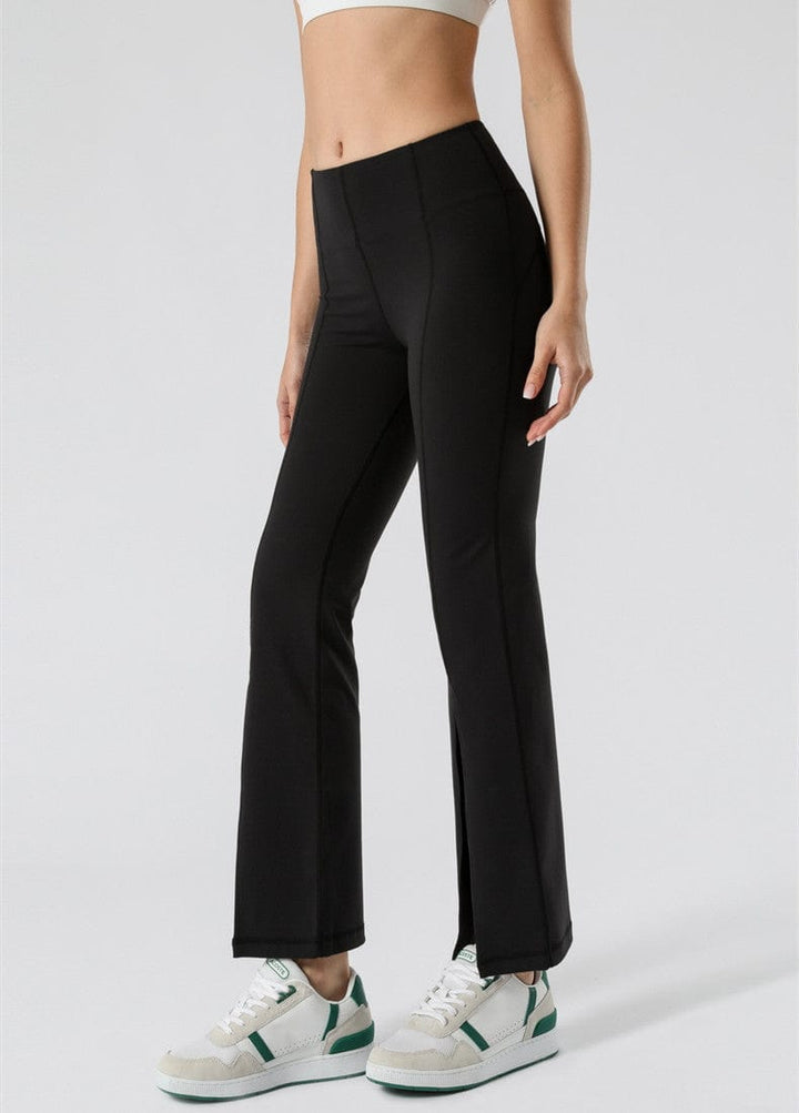 Flare Pants with Front Slit Detail