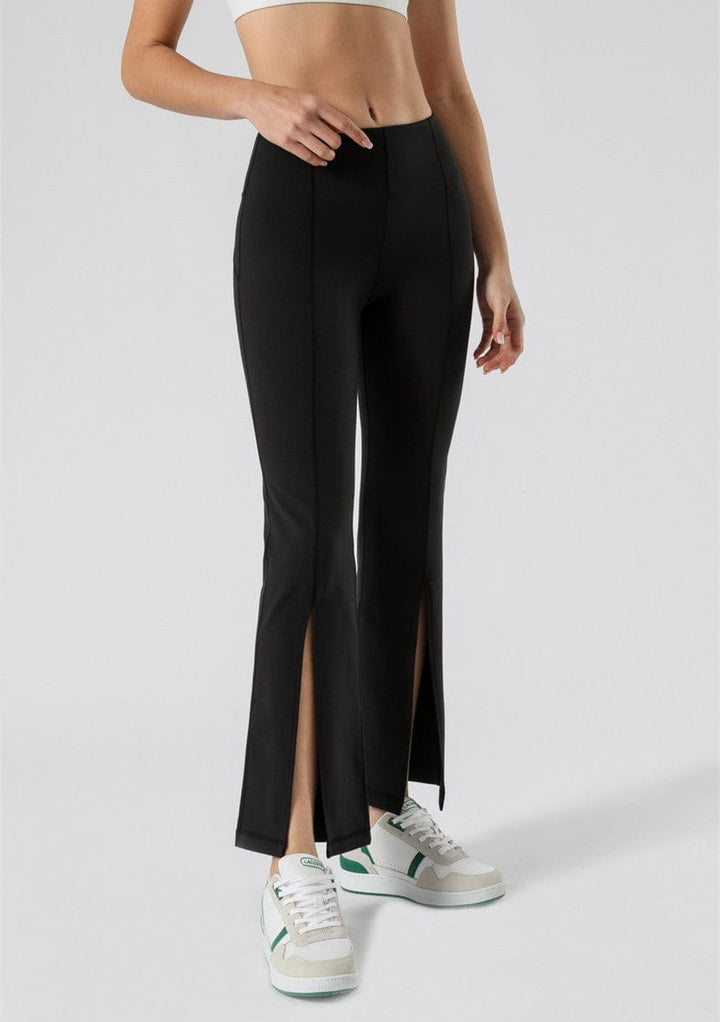 Flare Pants with Front Slit Detail