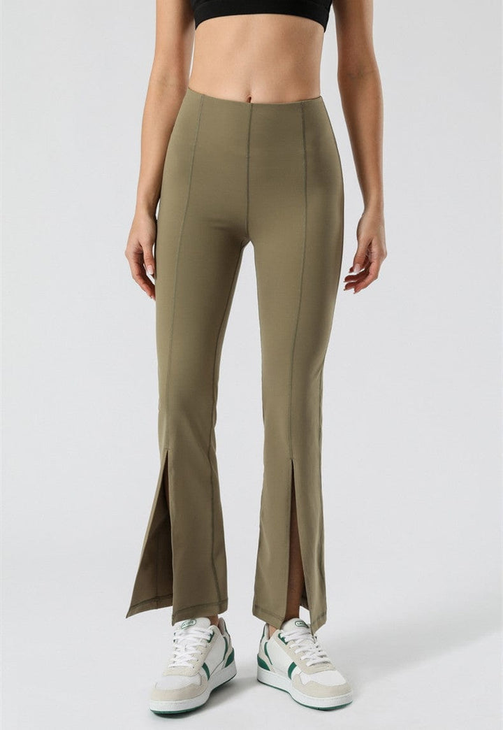 Flare Pants with Front Slit Detail