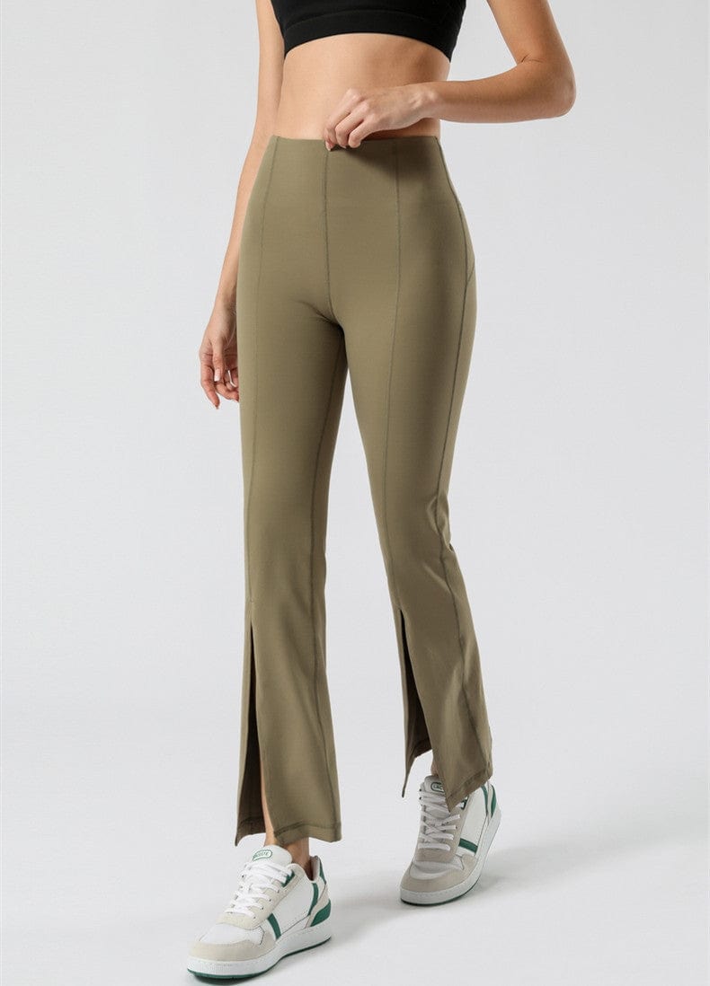 Flare Pants with Front Slit Detail