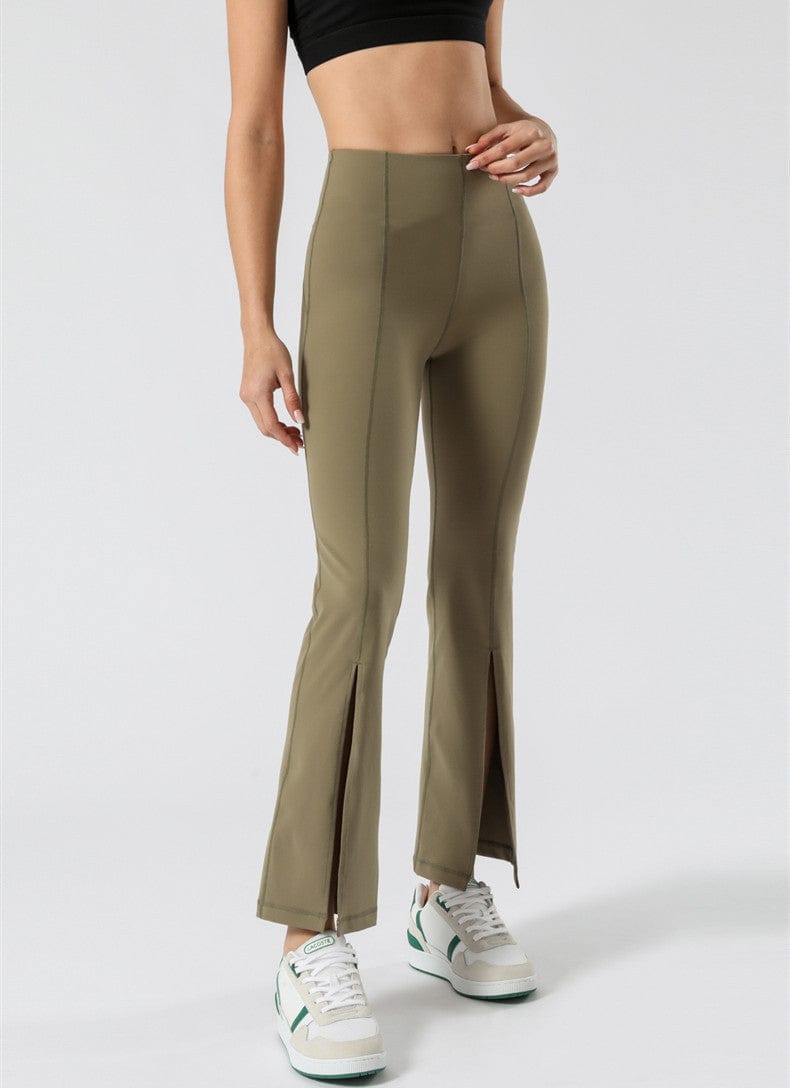 Flare Pants with Front Slit Detail