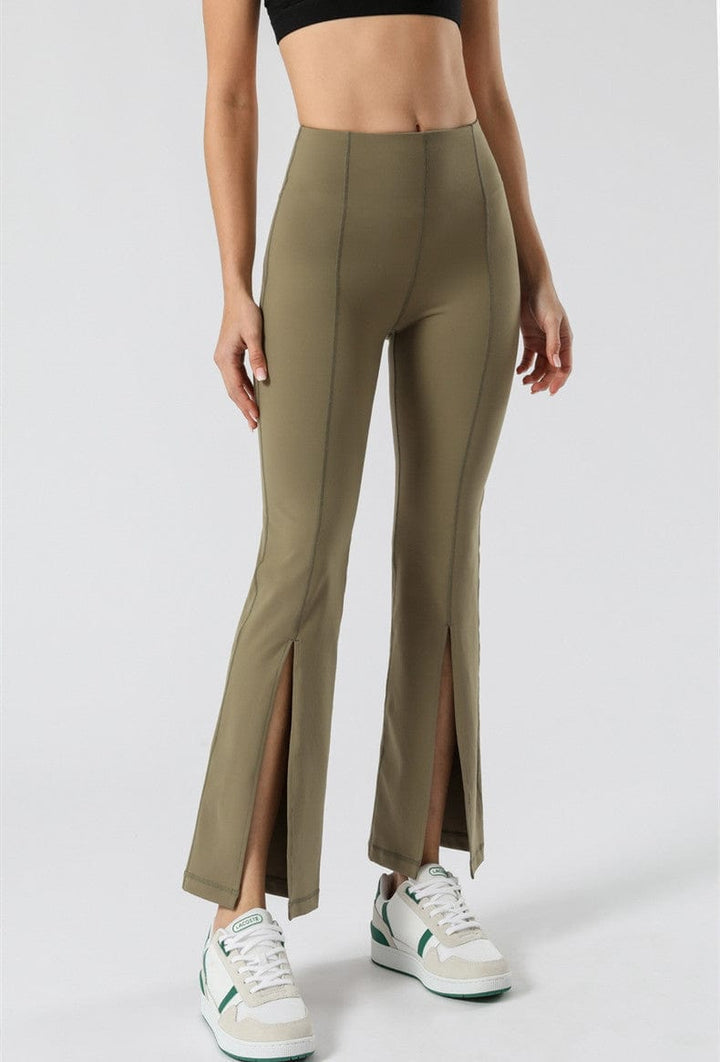 Flare Pants with Front Slit Detail