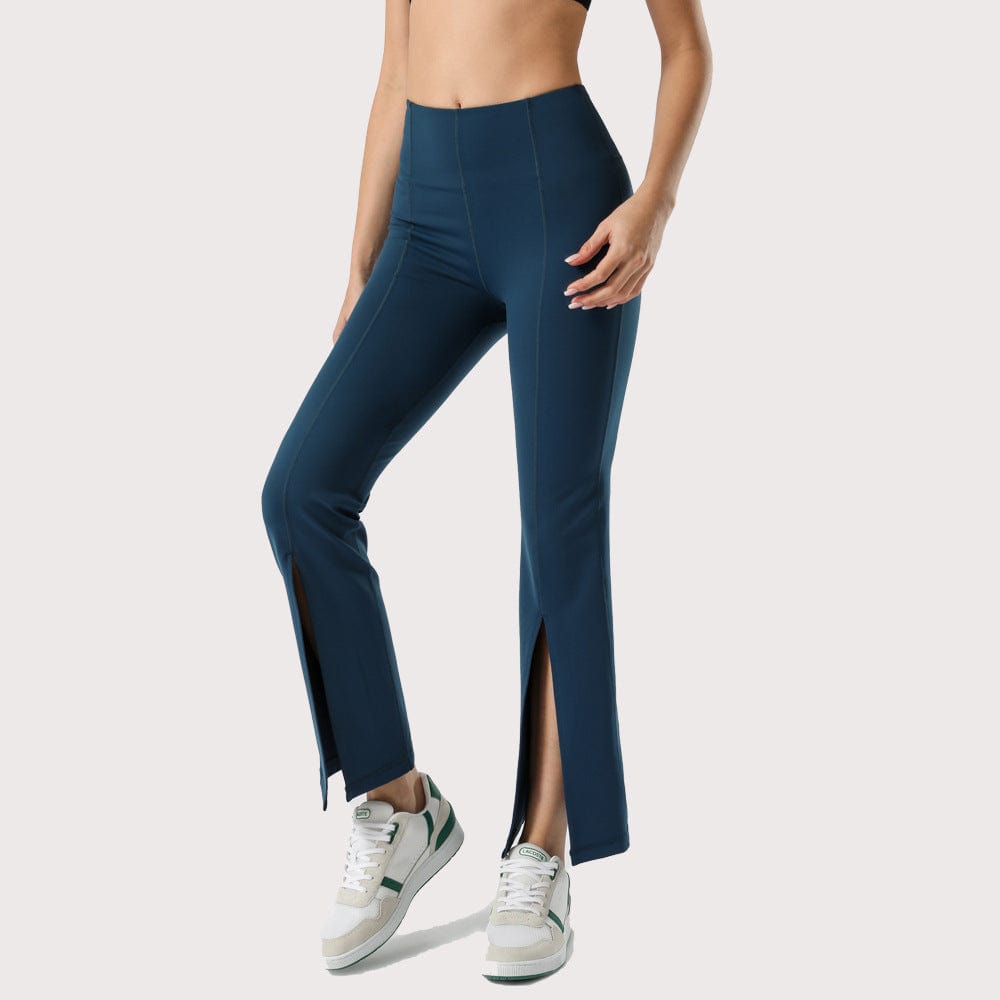 Flare Pants with Front Slit Detail