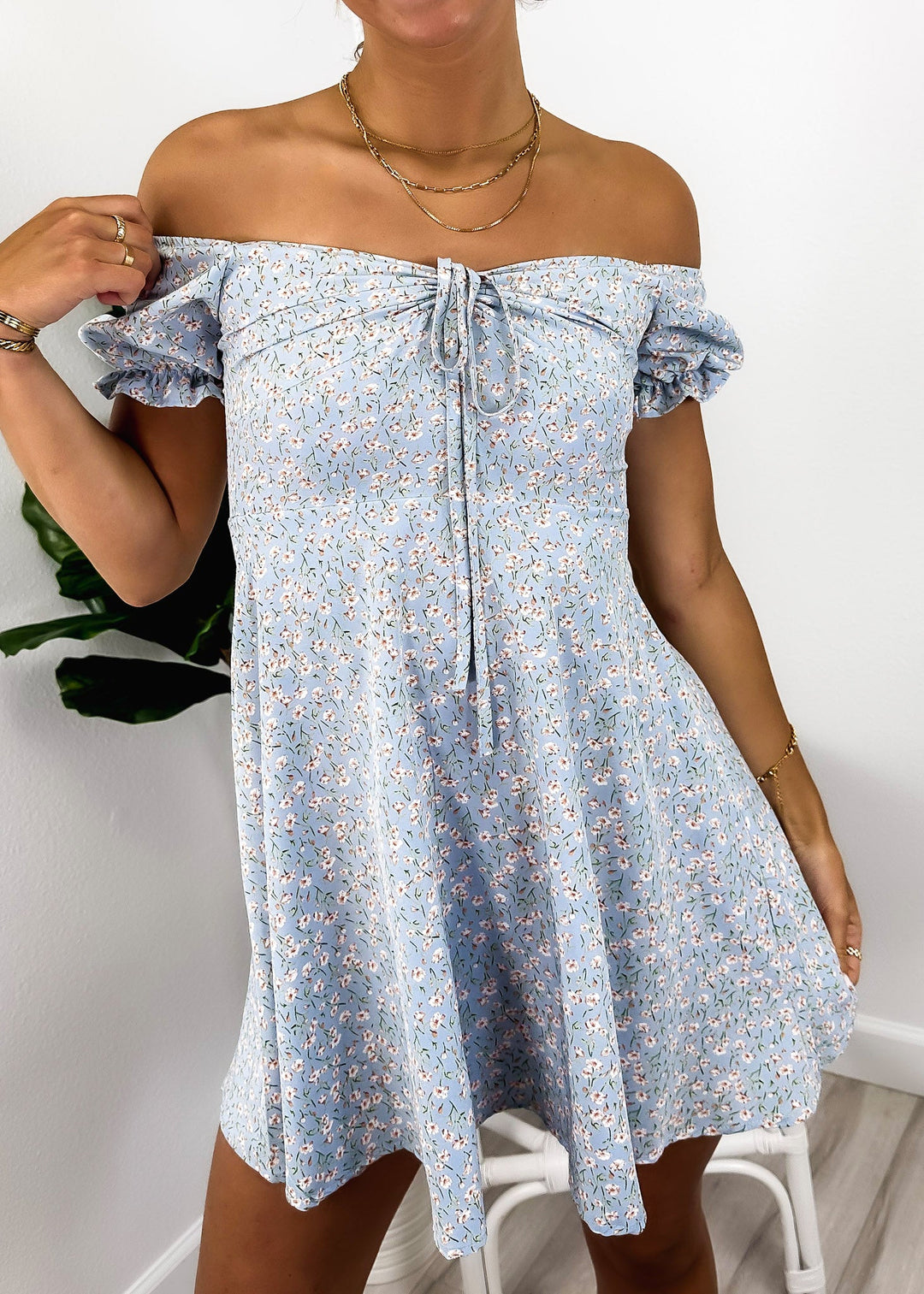 Blossom Tie-Front V-Neck Dress