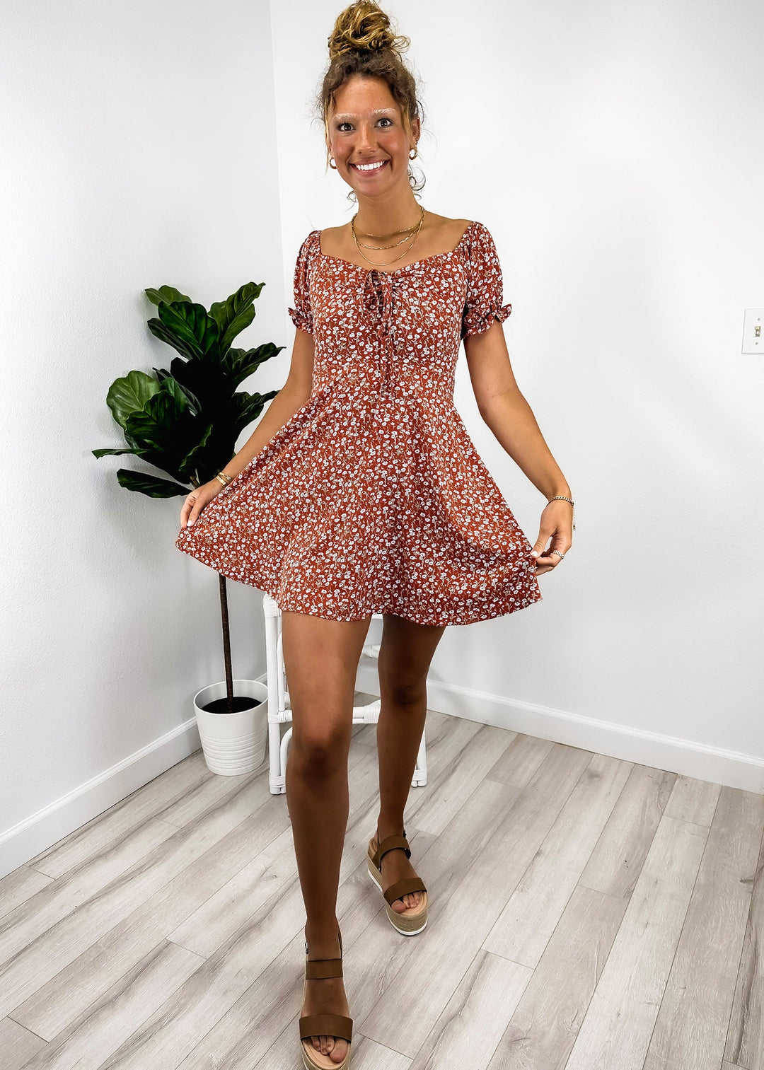 Blossom Tie-Front V-Neck Dress