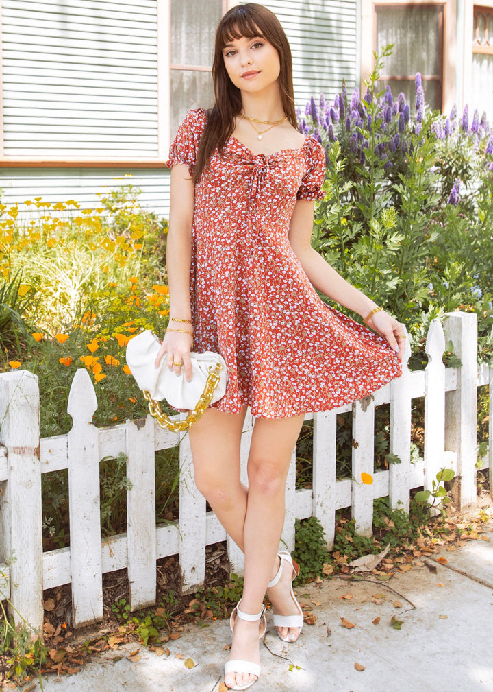 Blossom Tie-Front V-Neck Dress