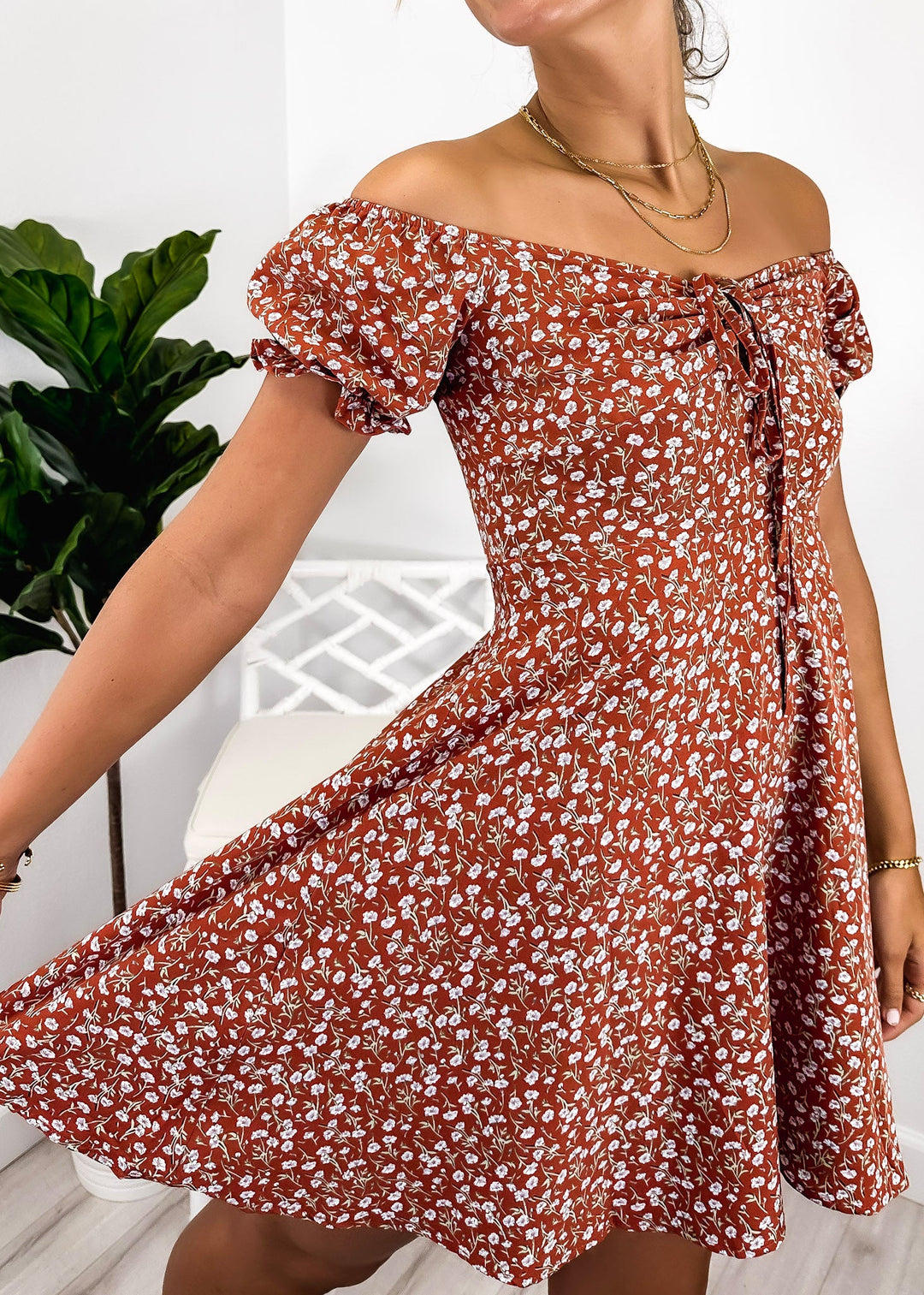 Blossom Tie-Front V-Neck Dress