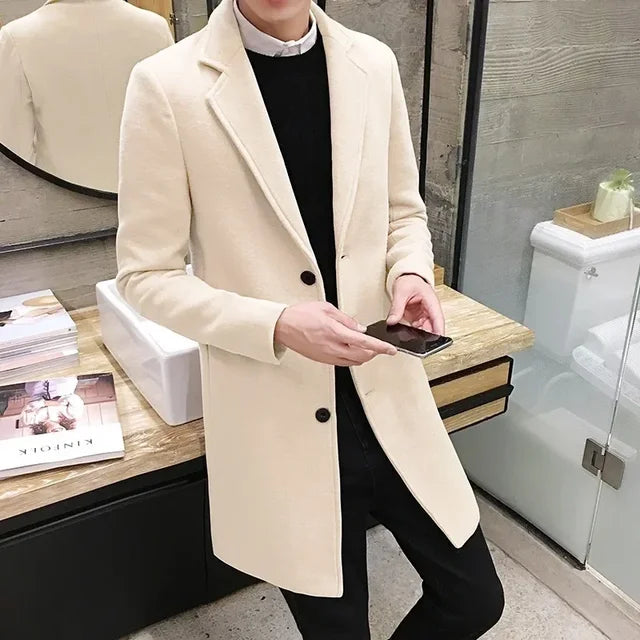 Long Cotton Wool Coat