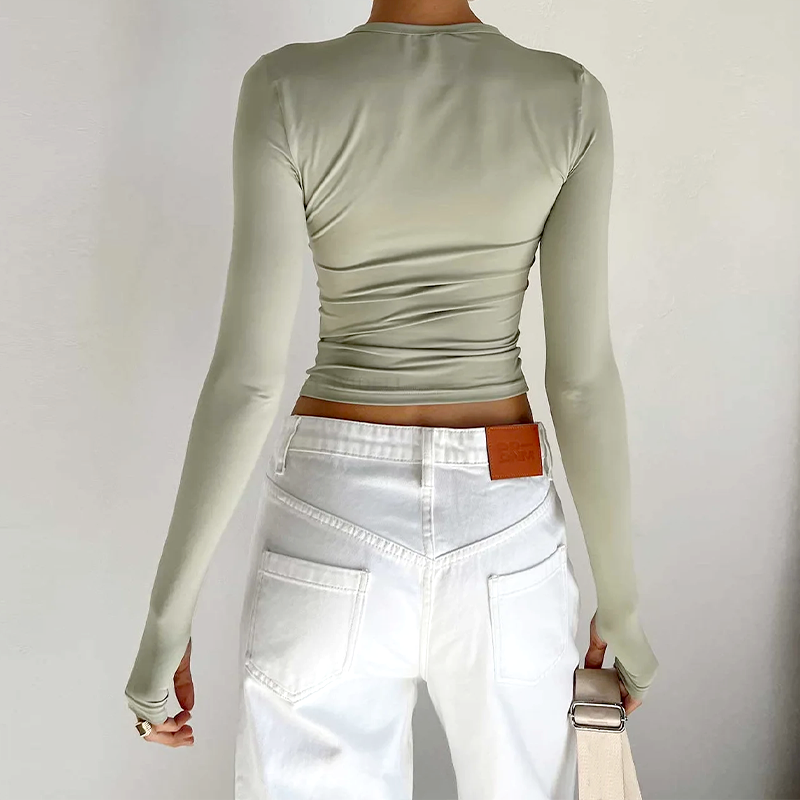 COUTURE LONG SLEEVE CROP TOP