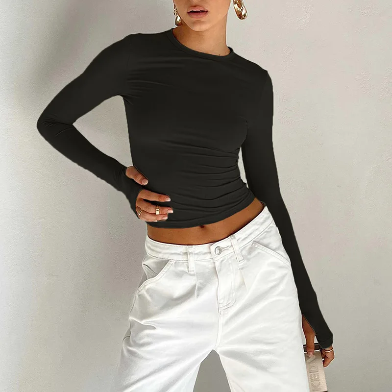 COUTURE LONG SLEEVE CROP TOP