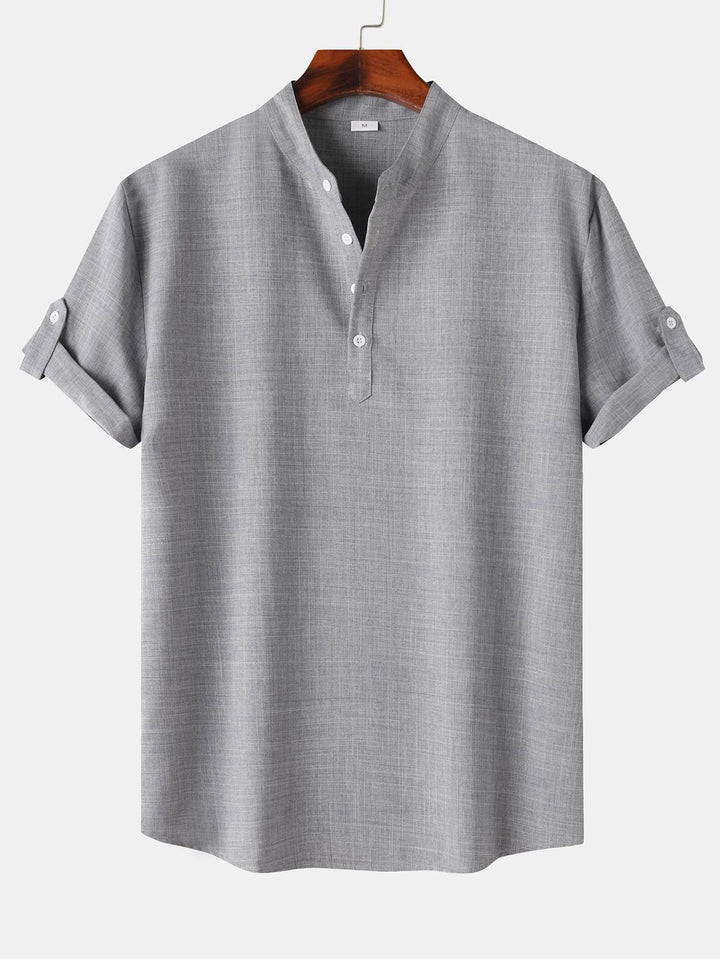 Linen Look Henley Shirt