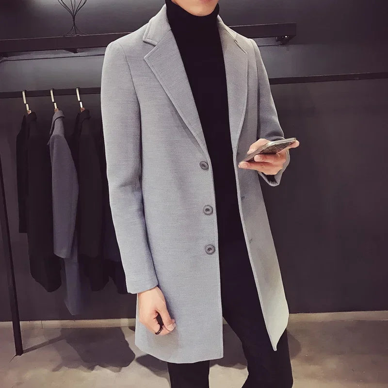 Long Cotton Wool Coat